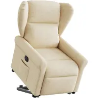 vidaXL Relaxsessel mit Aufstehhilfe Elektrisch Creme Stoff