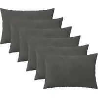 vidaXL Kissenbezug 6 pcs HEERLEN Dunkelgrau 50 x 80 cm Samt