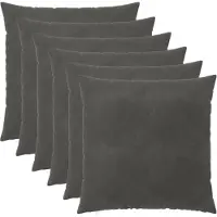 vidaXL Kissenbezug 6 pcs HEERLEN Dunkelgrau 55 x 55 cm Samt