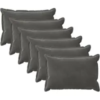 vidaXL Kissenbezug 6 pcs HOUTEN Dunkelgrau 50 x 75 cm Samt