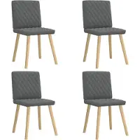 vidaXL Esszimmerstühle 4 Stk. Dunkelgrau Stoff