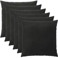 vidaXL Kissenbezug 6 pcs HEERLEN Schwarz 60 x 60 cm Samt