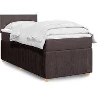 vidaXL Boxspringbett mit Matratze Dunkelbraun 80x200 cm Stoff