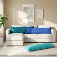 vidaXL Kissenbezug 2 stk. HOUTEN Himmelblau 40 x 145 cm Polyester