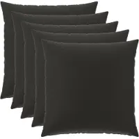 vidaXL Kissenbezug 6 pcs HEERLEN Schwarz 80 x 80 cm Polyester