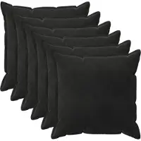 vidaXL Kissenbezug 6 pcs HOUTEN Schwarz 80 x 80 cm Samt