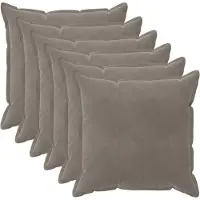 vidaXL Kissenbezug 6 pcs HOUTEN Hellgrau 60 x 60 cm Samt
