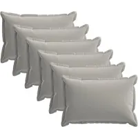 vidaXL Kissenbezug 6 stk. HOUTEN Grau 30 x 50 cm Polyester