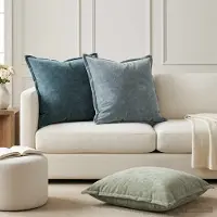 vidaXL Kissenbezug 6 stk. HOUTEN Blau 70 x 70 cm Chenille-Stoff