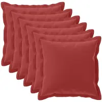 vidaXL Kissenbezug 6 stk. HOUTEN Weinrot 80 x 80 cm Polyester