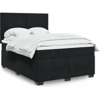 vidaXL Boxspringbett mit Matratze Schwarz 160x200 cm Samt
