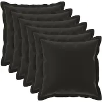 vidaXL Kissenbezug 6 stk. HOUTEN Schwarz 70 x 70 cm Polyester