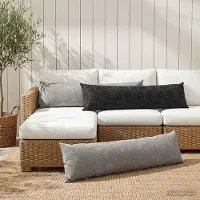 vidaXL Kissenbezug HEERLEN Dunkelgrau 40 x 145 cm Chenille-Stoff