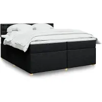 vidaXL Boxspringbett mit Matratze Schwarz 200x200 cm Stoff