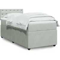 vidaXL Boxspringbett mit Matratze Hellgrau 90x200 cm Samt