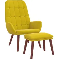 vidaXL Relaxsessel mit Hocker Gelb Samt
