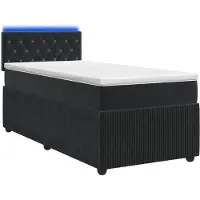 Syfax Boxspringbett mit Matratze Schwarz 100 x 200 cm Samt