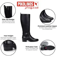 Pikolinos kniehohe schwarze Lederstiefel für Frauen – Daroca