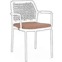 Bizzotto 4er-Set Sitzkissen Rajada - Olefin, wasserabweisend, abnehmbar, Kupfer