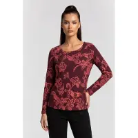 White Stuff Wendy Ls Tee Plum Print Größe: 10 | Longsleeves Outlet | Damen | Magenta