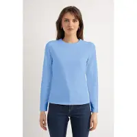 Josephine & Co Hailey Ls T-shirt Light Blue Größe: L | Longsleeves Outlet | Damen | Blau