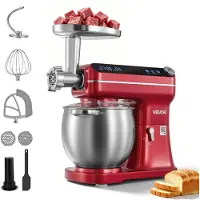 Vevor Multifunktionale Küchenmaschine mit Kippkopf 7 L 2 in 1 1000 W Rot