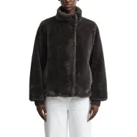Comma Plüschjacke , Damen, Gr. 42, braun, Web, Obermaterial: 100% Polyester. Futter: 55% Polyester, 45% Viskose, unifarben, relaxed fit, Bündchen, Jacken Plüschjacke, Plüschjacke, mit Stehkragen