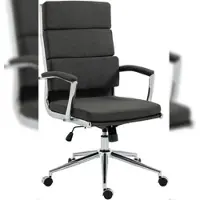 Décoshop26 - Bürostuhl auf Rollen mit dreifach gepolsterter Rückenlehne und ergonomischer Form in dunkelgrauem Stoff und 10_0007070