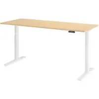 Bümö Schreibtisch elektrisch XMKA - Nachbildung Ahorn, Gestell: Weiß, Größe: 200 x 80 cm
