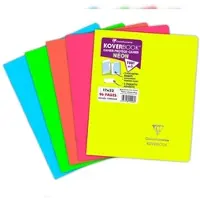 Clairefontaine 10x Koverbook Neon Notizheft 17x22 cm, 48 Blatt 90g, französische Lineatur Seyés, Einband aus opakem Polypropylen - Sortiert 951423C