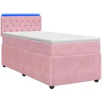 Syfax Boxspringbett mit Matratze mit Kopfteil Rosa 100 x 200 cm Samt