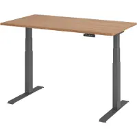 Bümö Schreibtisch elektrisch XDKB - Gestell: Graphit, Nachbildung: Nussbaum, Größe: 140 x 80 cm