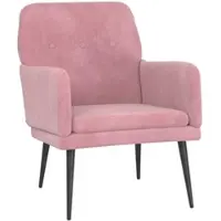 Décoshop26 - Moderner Designer-Loungesessel mit Armlehnen 62 x 79 x 79 cm in rosa Samt DEC028663 DEC028663