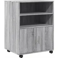 Décoshop26 - Büromöbel auf Rollen Büroschrank 60 x 48 x 81 cm Holzwerkstoff grau DEC024497 DEC024497
