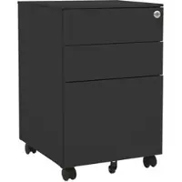 Décoshop26 - Büroschrank mit Schubladen auf Rollen 3 Schubladen 39 x 45 x 60 cm anthrazitfarbener Stahl DEC024558