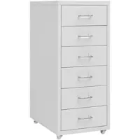 Décoshop26 - Büroschrank mit Schubladen 6 Schubladen 28 x 41 x 69 cm graues Metall DEC024574 DEC024574