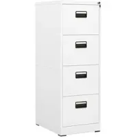 Décoshop26 - Büroschrank mit Schubladen 4 Schubladen und 1 Schloss 46 x 62 x 133 cm weißer Stahl DEC024521 DEC024521