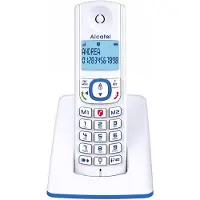 Alcatel F530, DECT-Telefon, Kabelloses Mobilteil, Freisprecheinrichtung, 50 Eintragungen, Anrufer-Identifikation, Blau, Weiß
