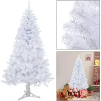 Izrielar 120cm Künstlicher Weihnachtsbaum Tannenbaum mit 220 Spitzen PVC Nadeln ständer & Klappsystem Christbaum weiß