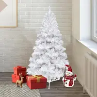 Izrielar Künstlicher Weihnachtsbaum 120 cm Tannenbaum mit Ständer für Weihnachten-Dekoration Mehrweg Weiß