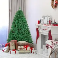 Peviasot Künstlicher Weihnachtsbaum Tannenbaum mit 488 Spitzen PVC Nadeln Metallständer & Klappsystem Christbaum Grün 150cm