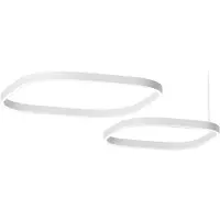 Gea Luce Criseide S/2D Q Pendelleuchte – 90 W LED, 3000 K, 3600 lm, weißes Aluminium – dimmbar, zweifarbige Phasenanschnittsbeleuchtung – Gealuce