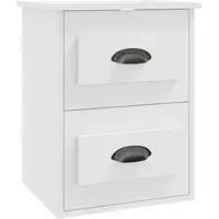 Décoshop26 - Nachttisch mit zwei Schubladen 41,5 x 36 x 53 cm weißes Holzwerkstoff DEC034225