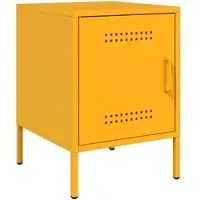 Décoshop26 - Nachttisch mit Fach und Tür 36 x 39 x 50,5 cm gelber Stahl DEC034092