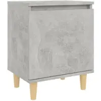 Décoshop26 - Nachttisch mit Fach und Tür 40 x 30 x 50 cm Holzwerkstoff grau DEC033211