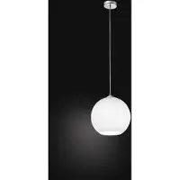 Perenz Pendelleuchte, 30 cm Durchmesser, satiniertes Glas, weißes Metallgestell, E27-Fassung, modernes Design für die Innenbeleuchtung