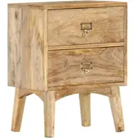 Décoshop26 - Nachttisch mit zwei Schubladen 40 x 35 x 55 cm Mangoholz DEC033004