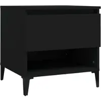 Décoshop26 - Nachttisch mit Schublade 50 x 46 x 50 cm schwarzes Holzwerkstoff DEC032495