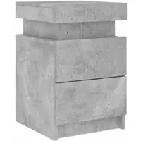 Décoshop26 - Nachttisch mit LED-Beleuchtung und Schubladen 35 x 39 x 55 cm graues Holzwerkstoff DEC033189