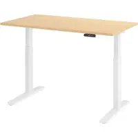 Bümö Schreibtisch elektrisch XMKA - Nachbildung Ahorn, Gestell: Weiß, Größe: 140 x 80 cm